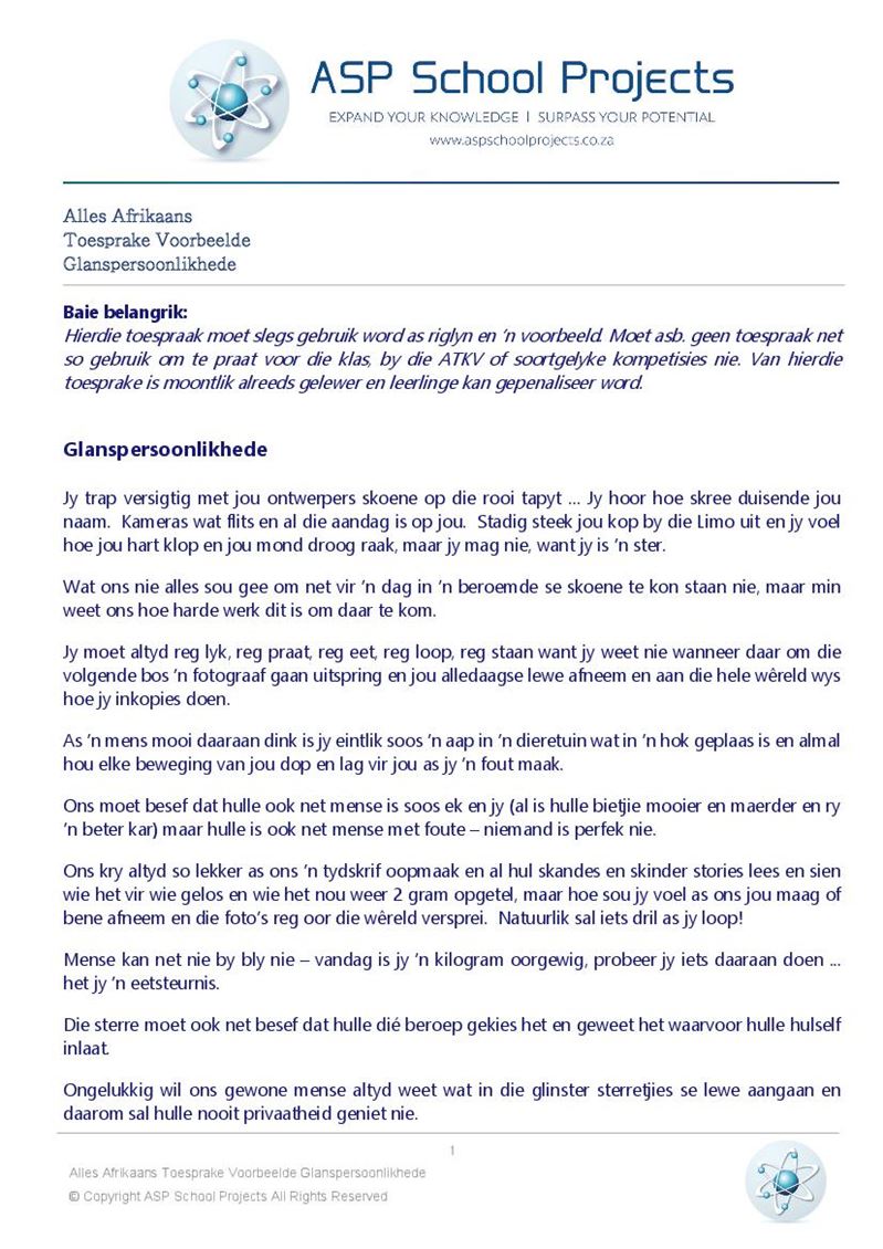 Alles Afrikaans Eerste Addisionele Taal