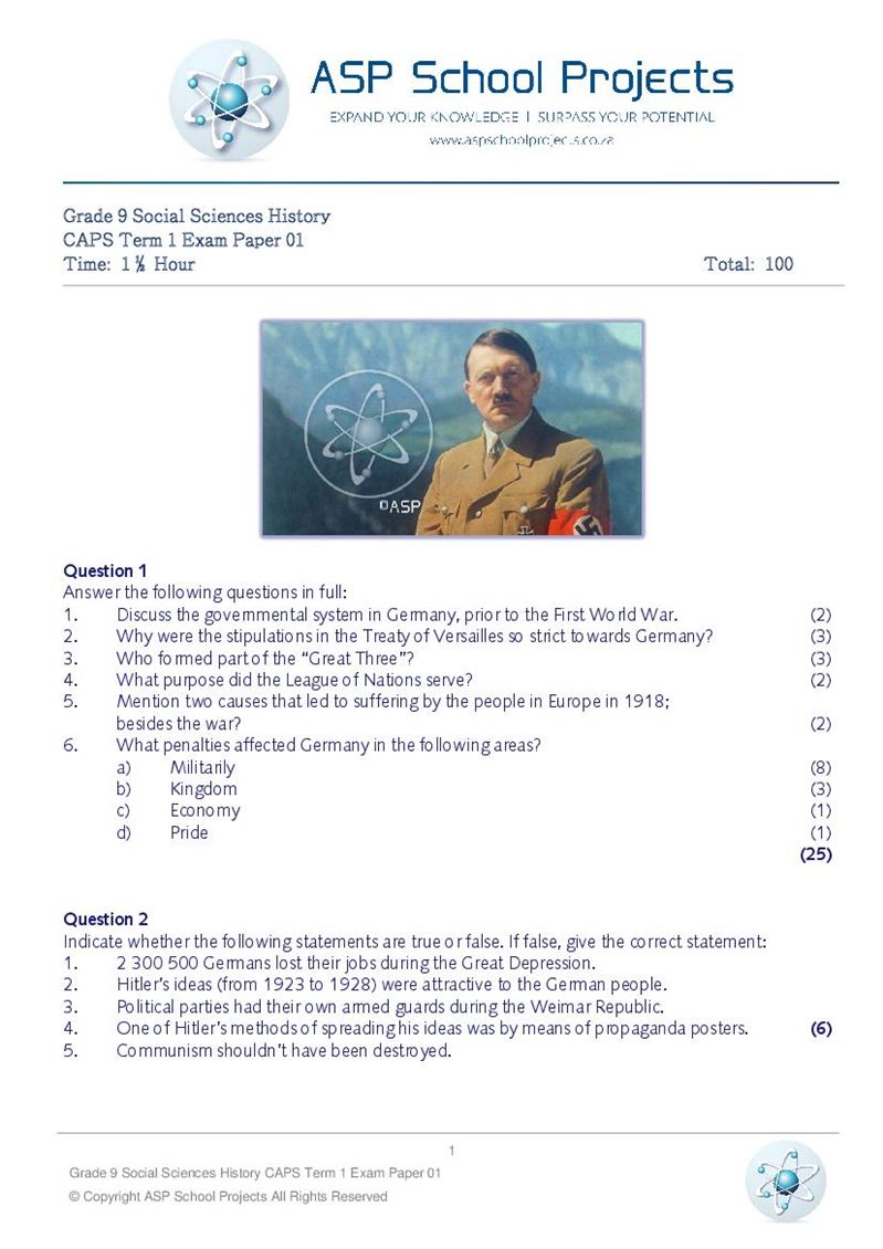 Grade 9 Exam Papers and Answers
