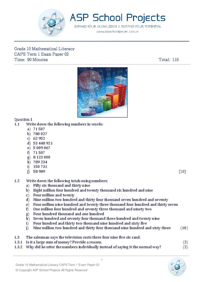 Grade 10 Exam Papers and Answers