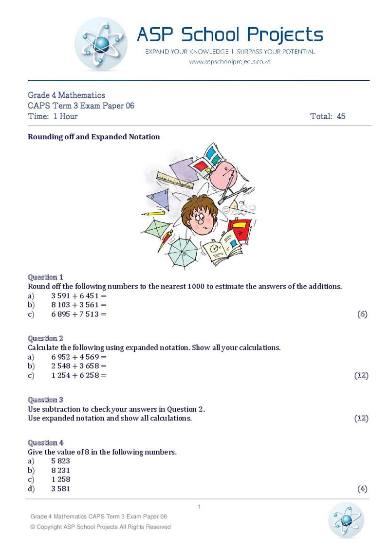 Grade 4 Exam Papers and Answers