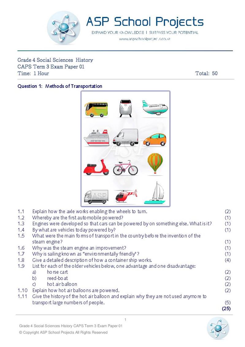 Grade 4 Exam Papers and Answers