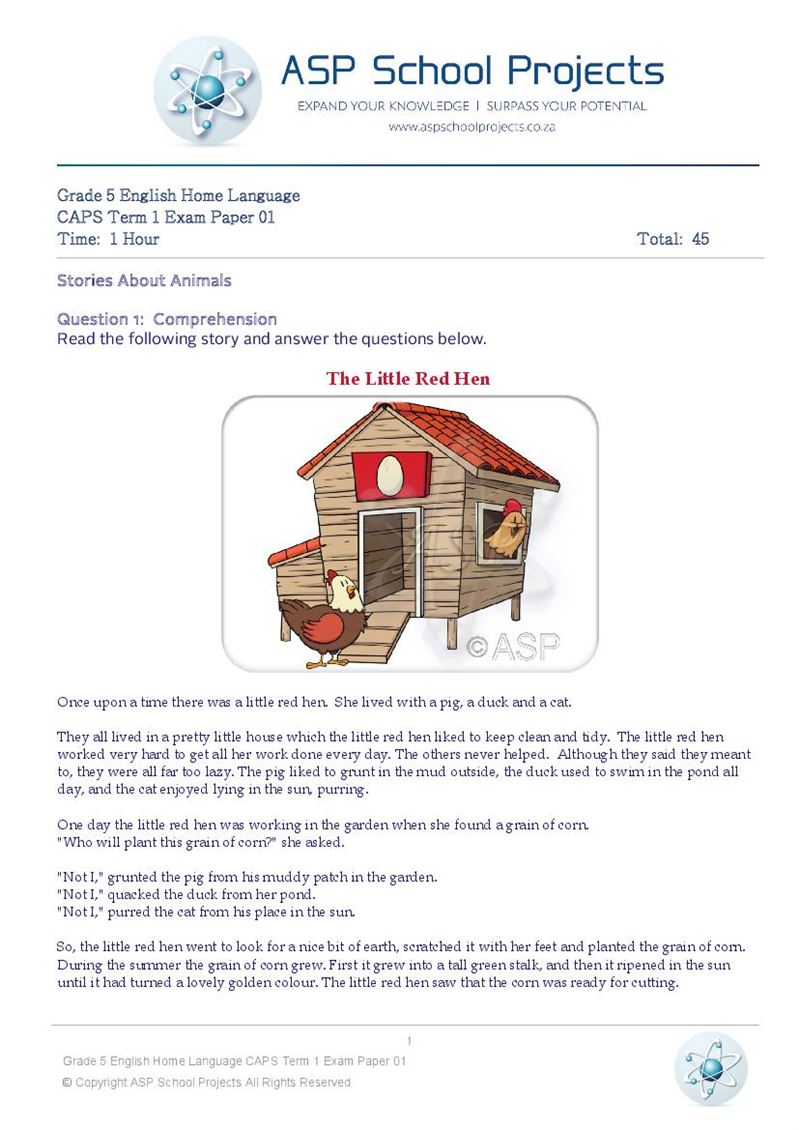 Grade 5 Exam Papers and Answers