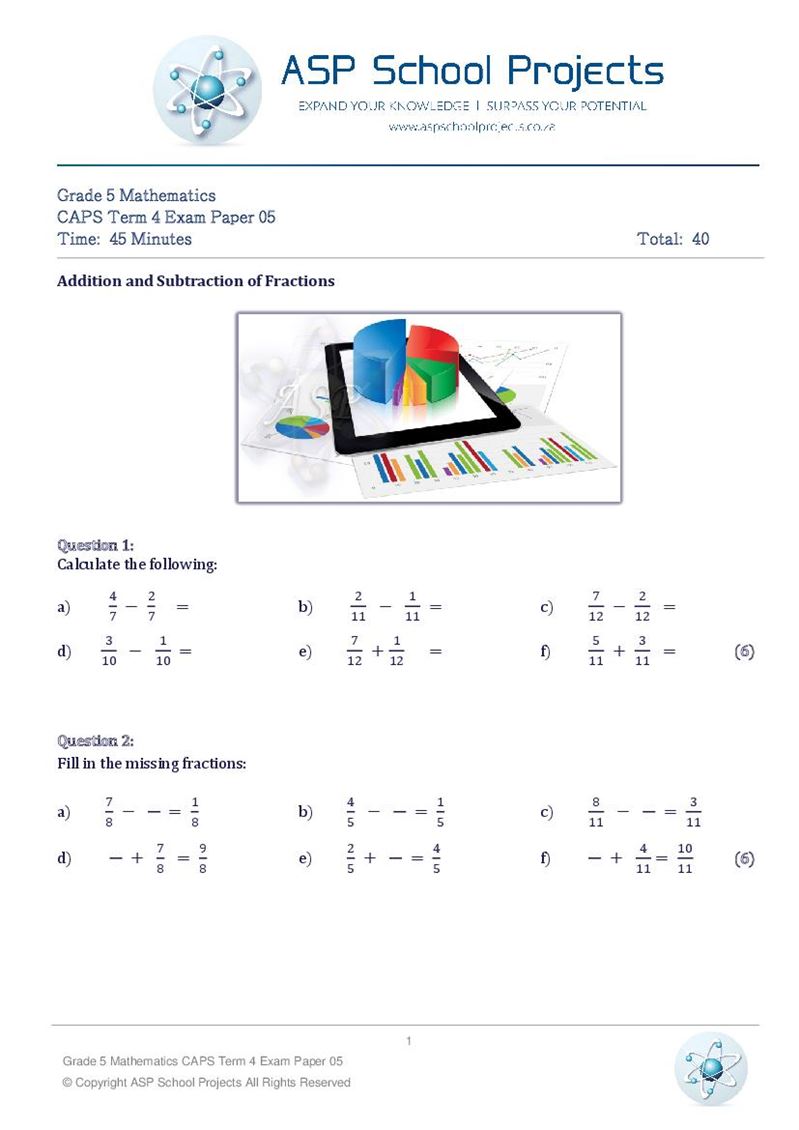 Grade 5 Exam Papers and Answers