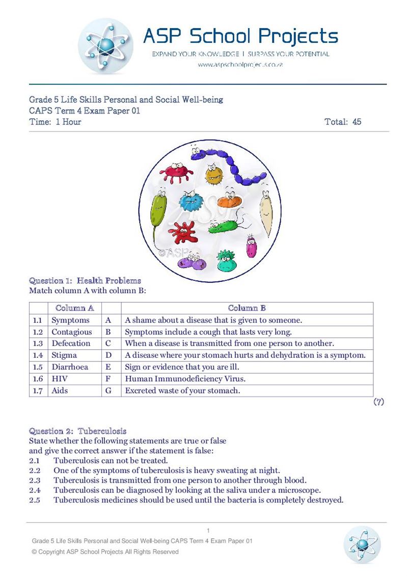 Grade 5 Exam Papers and Answers