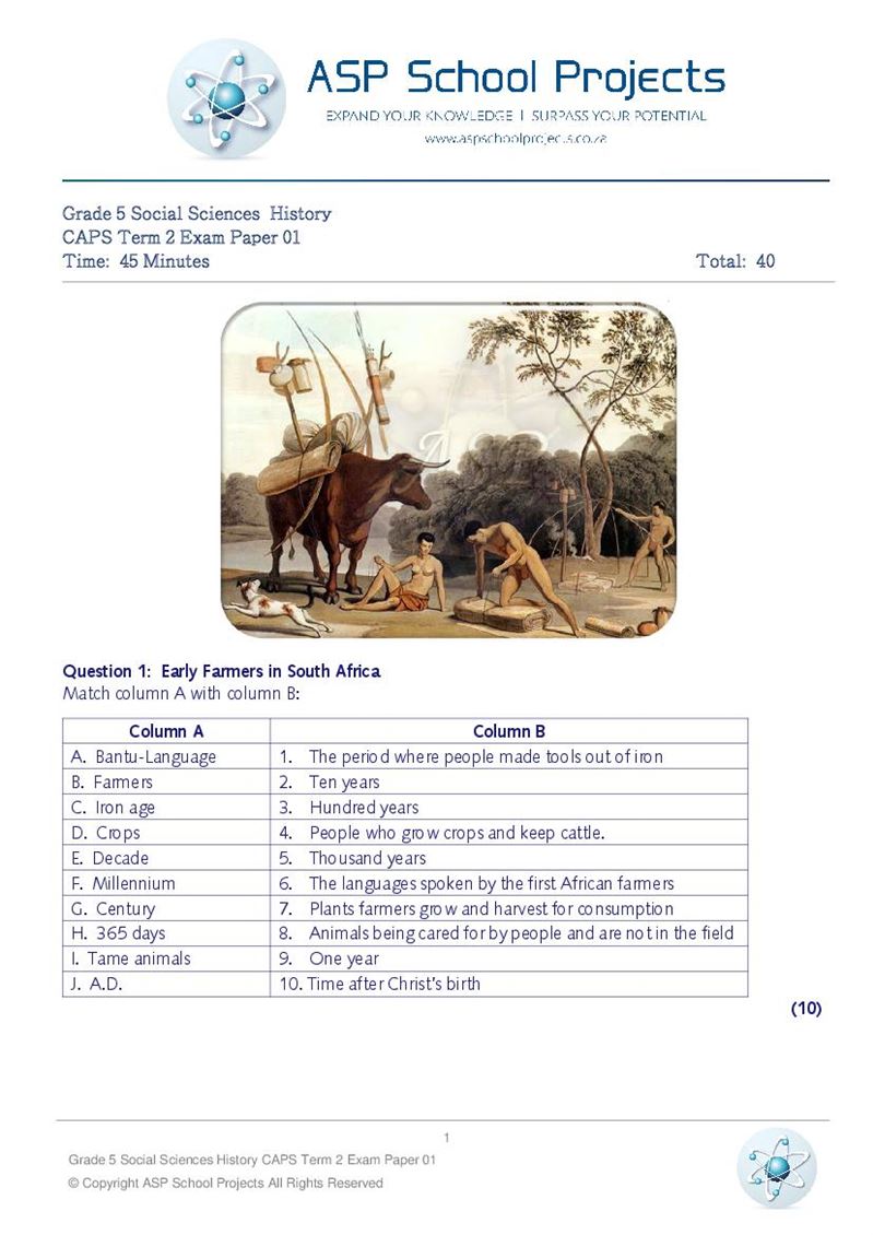 Grade 5 Exam Papers and Answers
