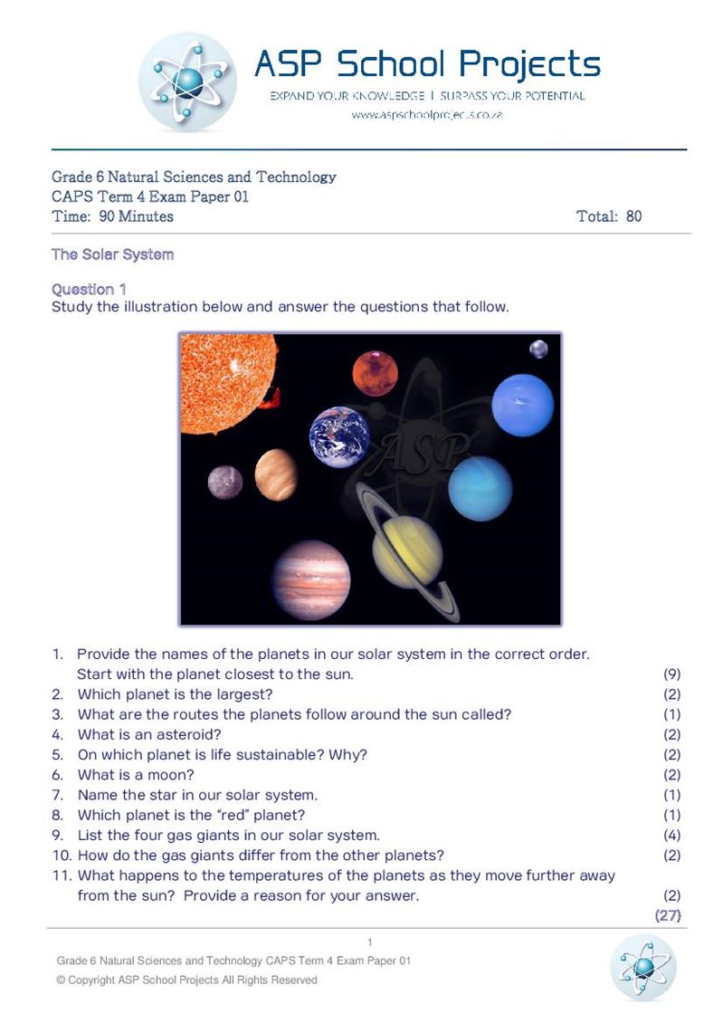 Grade 6 Exam Papers and Answers