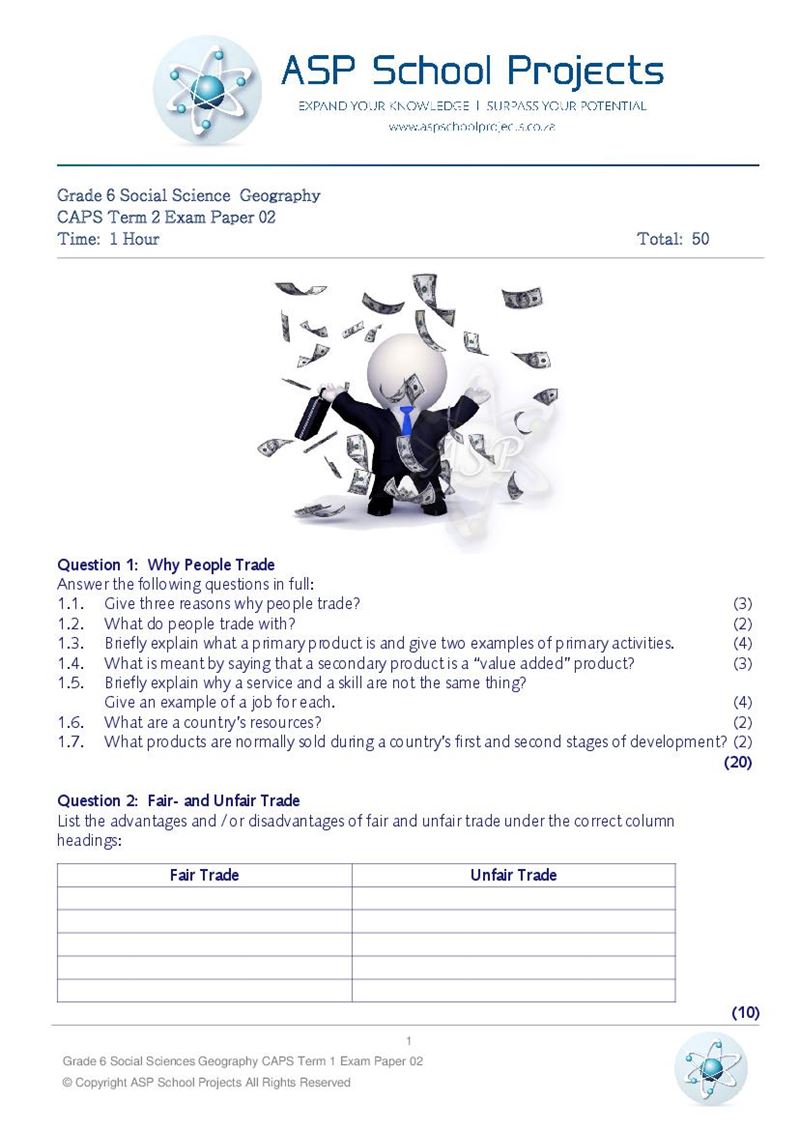 Grade 6 Exam Papers and Answers