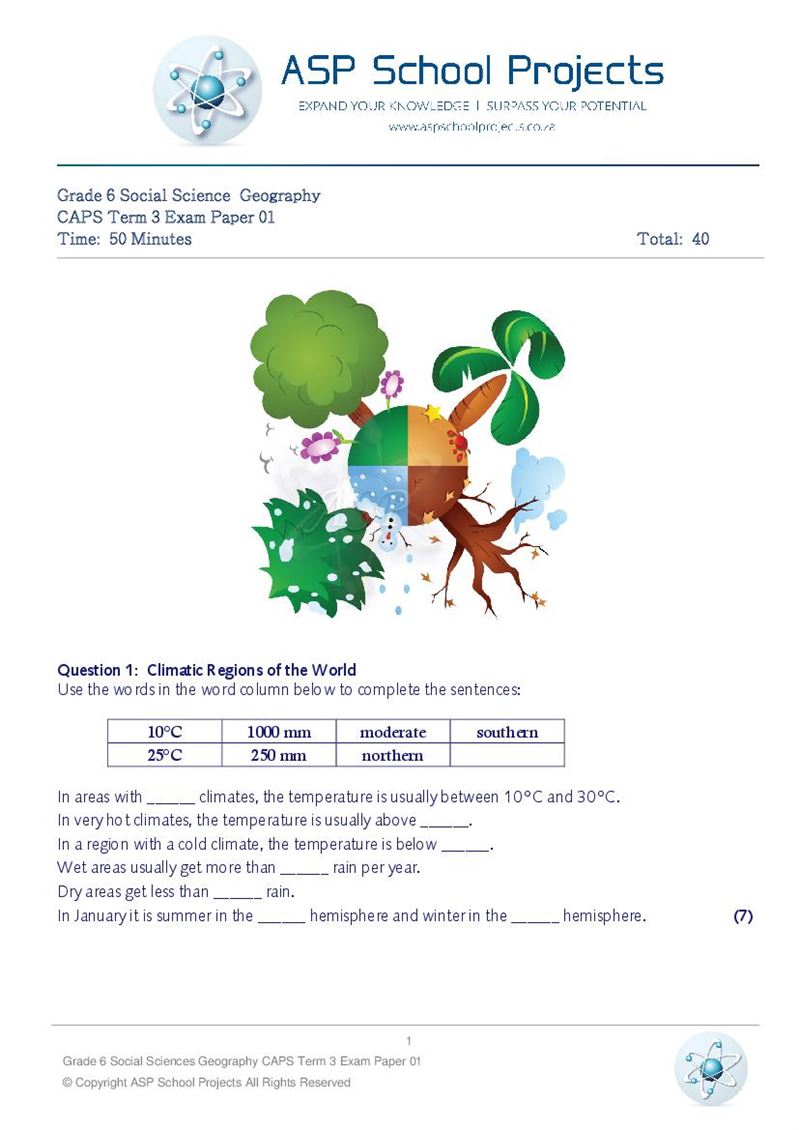Grade 6 Exam Papers and Answers