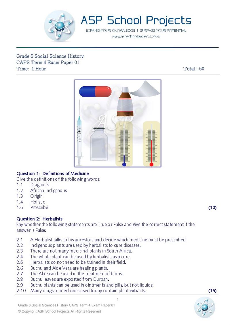 Grade 6 Exam Papers and Answers