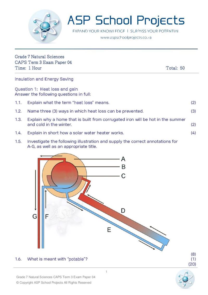 Grade 7 Exam Papers and Answers