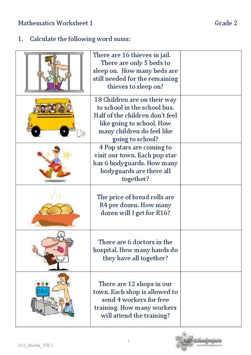 Grade 2 Worksheets and Answers