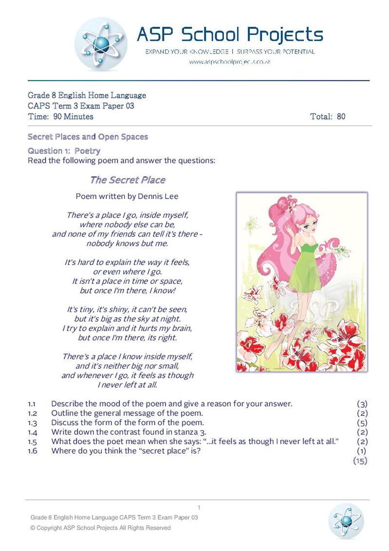 Grade 8 Exam Papers and Answers