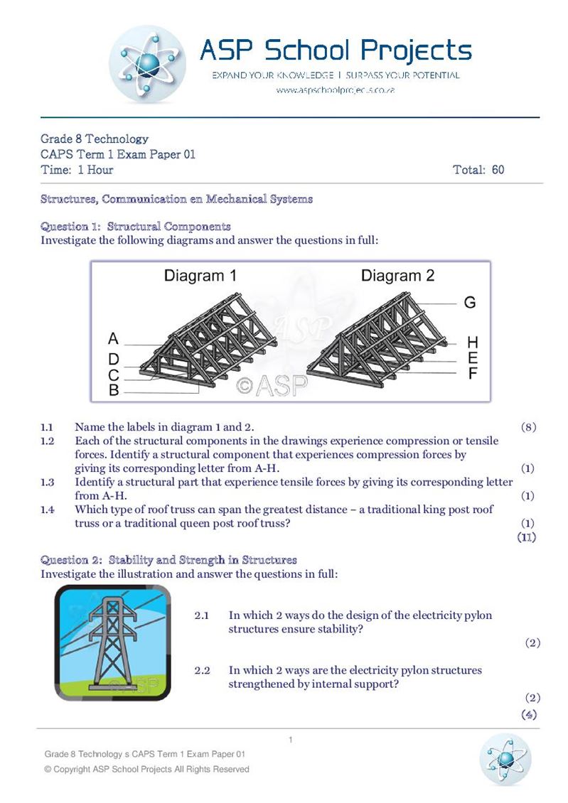 Grade 8 Exam Papers and Answers
