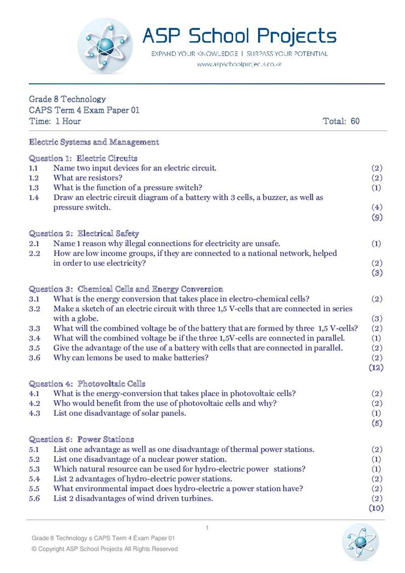 Grade 8 Exam Papers and Answers