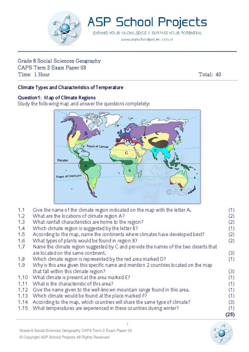 Grade 8 Exam Papers and Answers