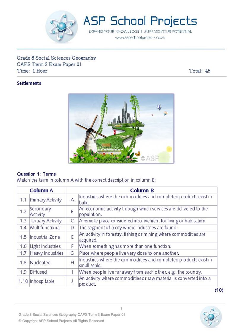 Grade 8 Exam Papers and Answers